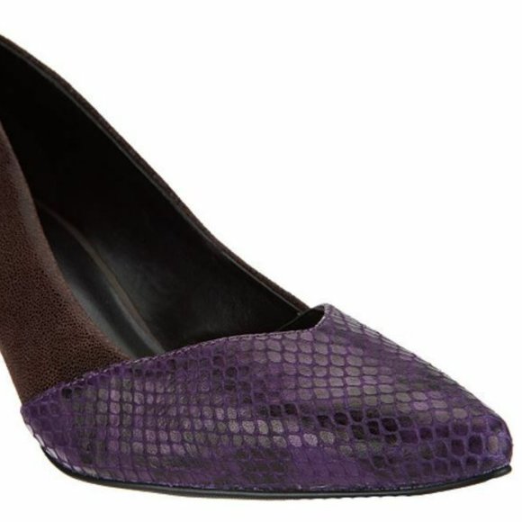 NWT LORI GOLDSTEIN KATE LEATHER COLOR BLOCK HEEL 8 - Picture 11 of 12